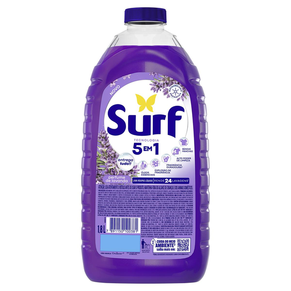 Lava-Roupas Líquido Lavanda Surf Frasco 1,8l