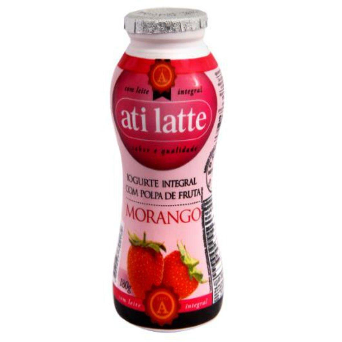 Iogurte Integral Morango Atilatte Frasco 180g