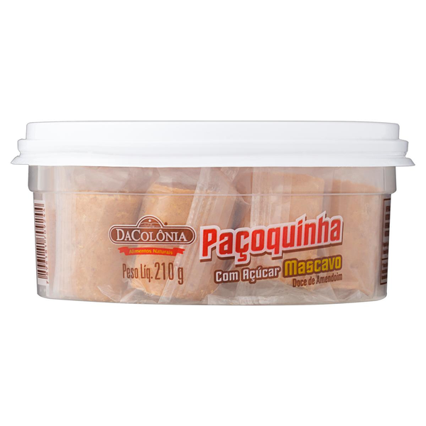Paçoca Rolha DA COLÔNIA com Açúcar Mascavo 210g