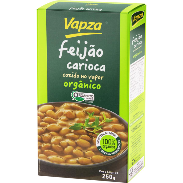 Feijão Carioca Orgânico VAPZA Cozido à Vapor 250g