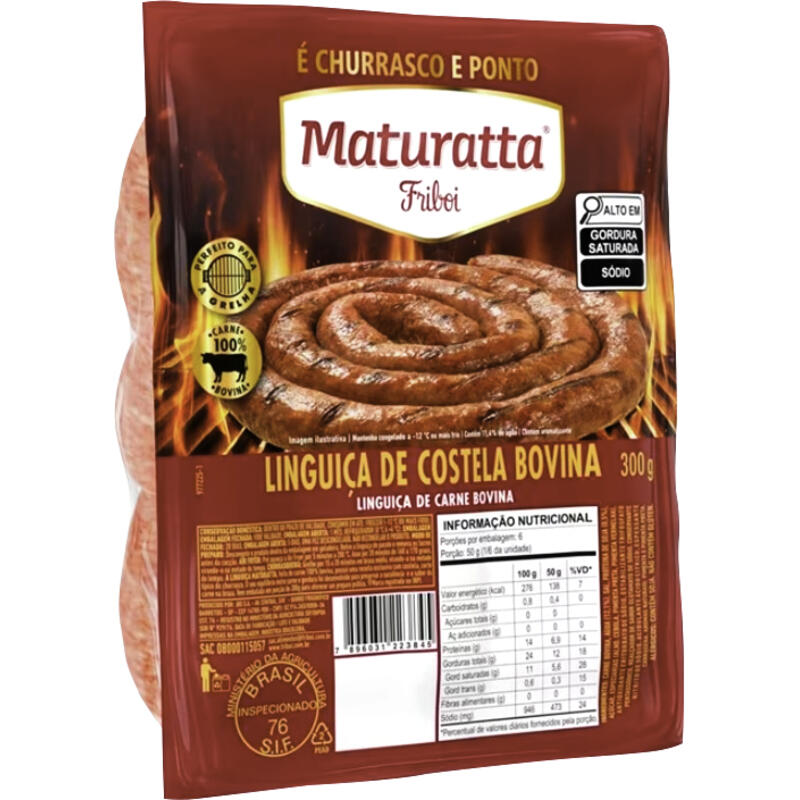Linguiça FRIBOI Maturatta Costela Bovina Congelada 300g