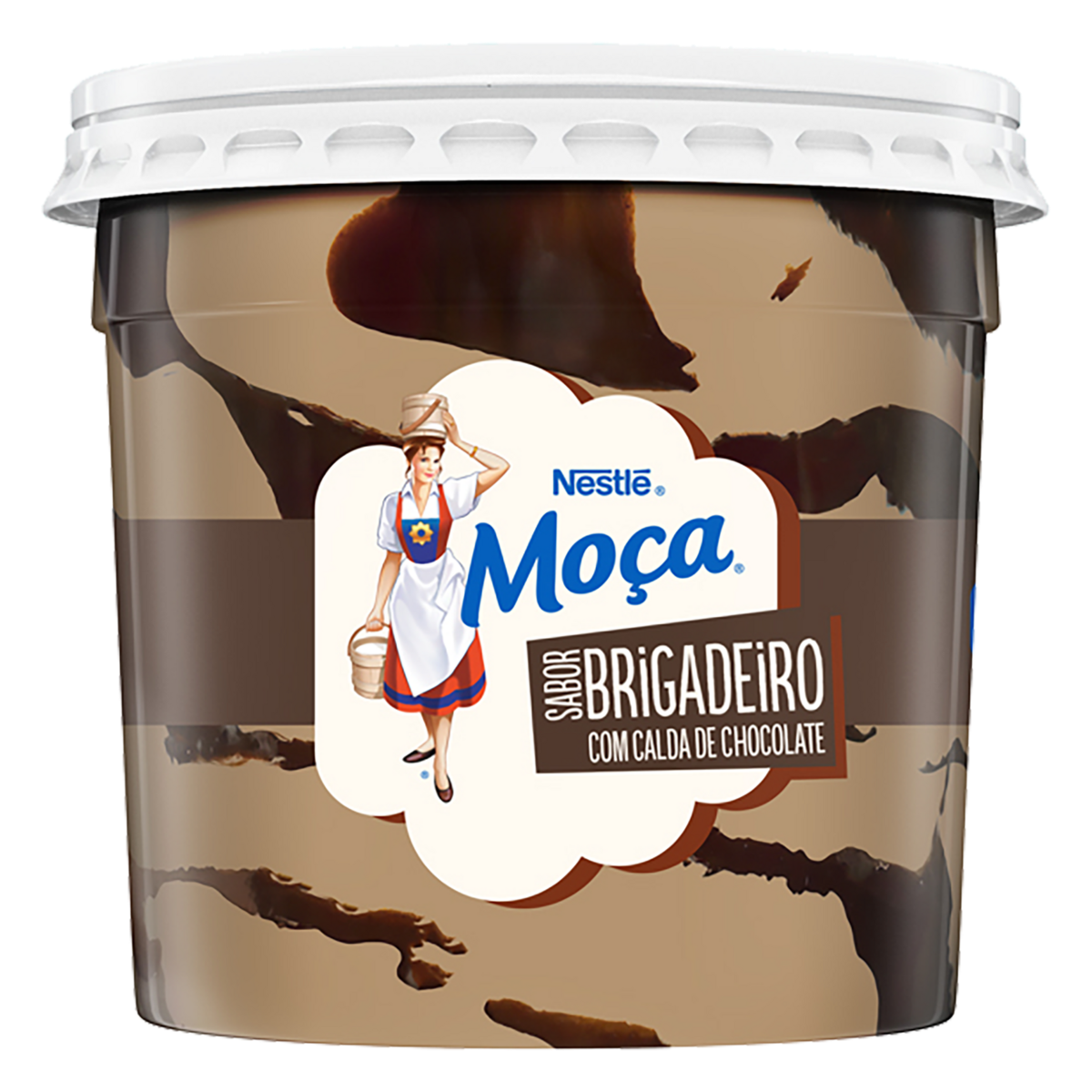 Sorvete Moça Brigadeiro Calda Chocolate Nestlé Pote 1,5l