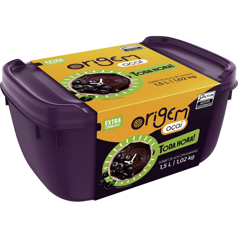 Sorbet Açaí com Guaraná Origem Açaí Toda Hora Pote 1,5l