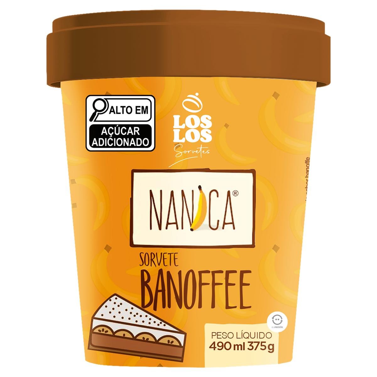 Sorvete Banoffee Los Los Nanica Pote 490ml