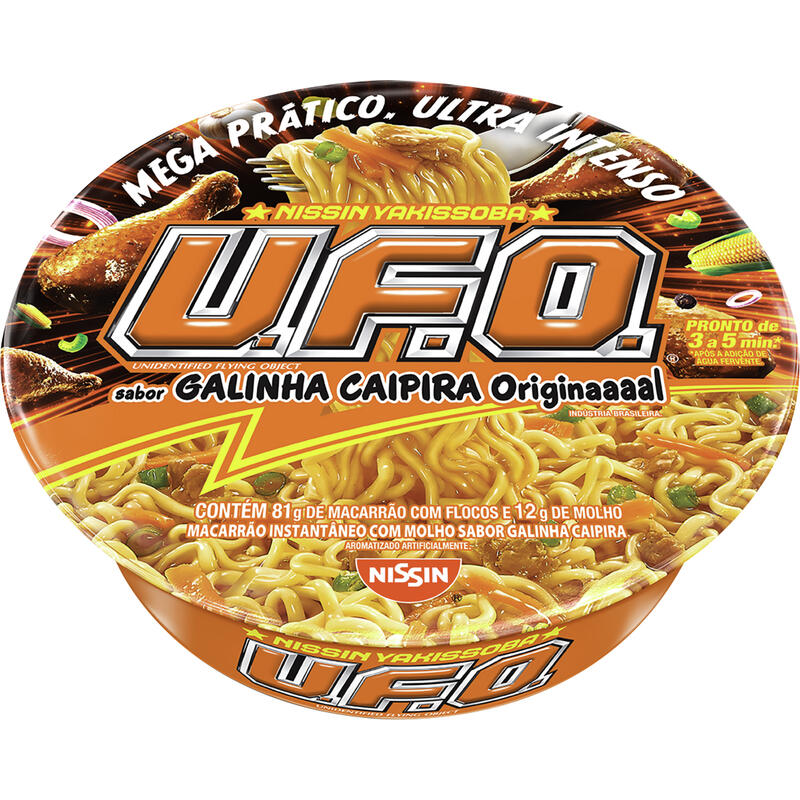 Macarrão Instantâneo Yakissoba Galinha Caipira Original Nissin U.F.O. Bandeja 93g