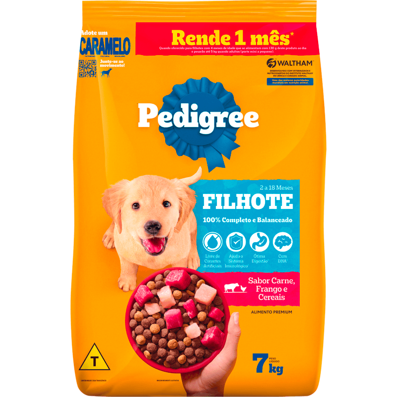 Alimento para Cães Pedigree Filhote Carne, Frango e Cereais 7kg