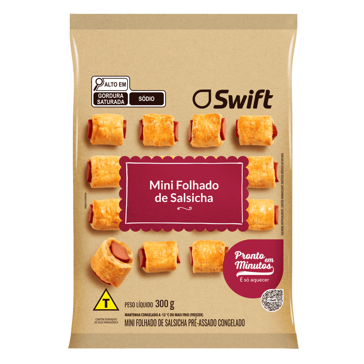 Mini Folhado De Salsicha Swift 300G