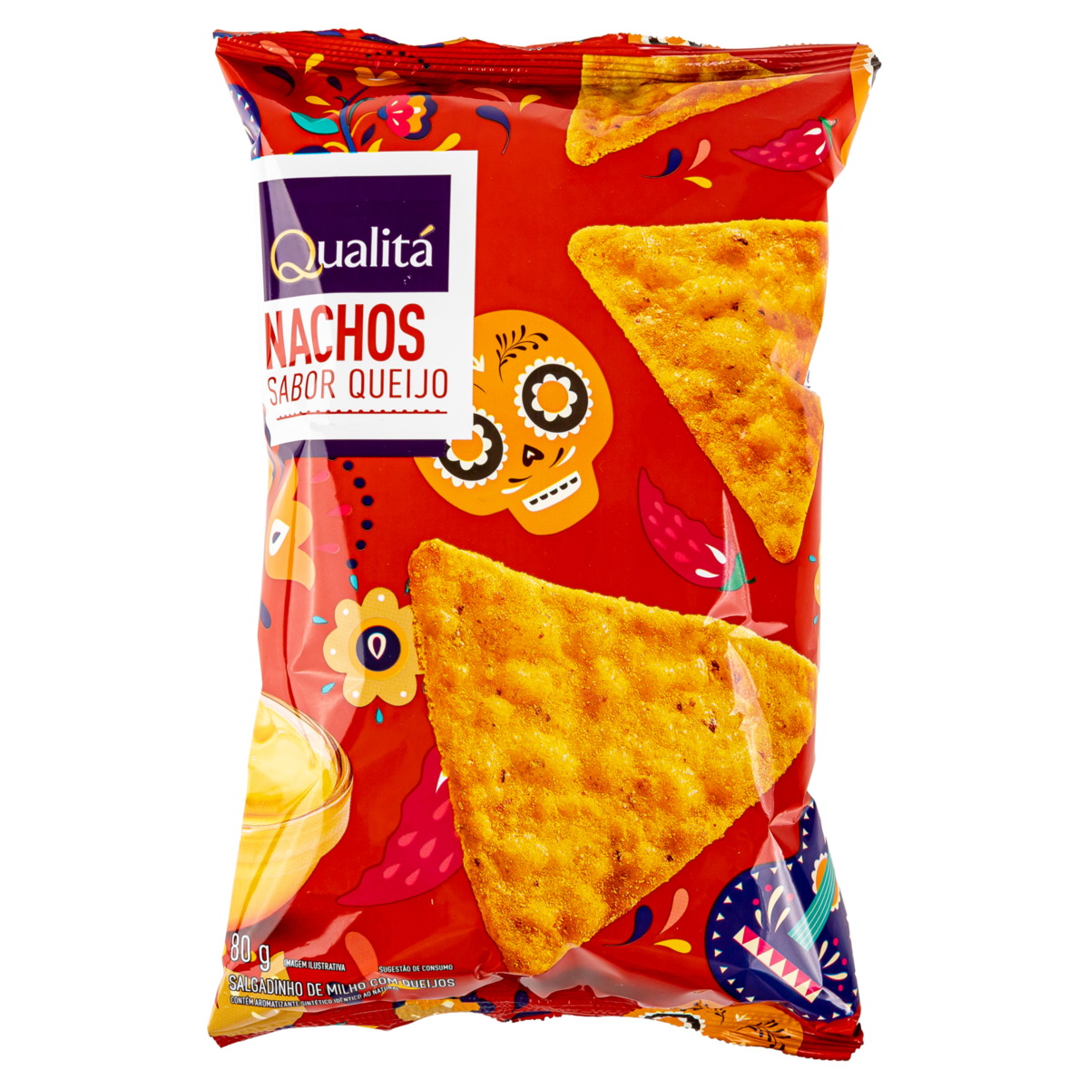 Salgadinho de Milho Nacho Queijo Qualitá Pacote 80g