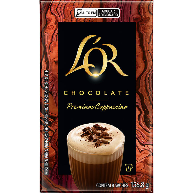 Cappuccino Solúvel Lo'r Chocolate 8x19,6g